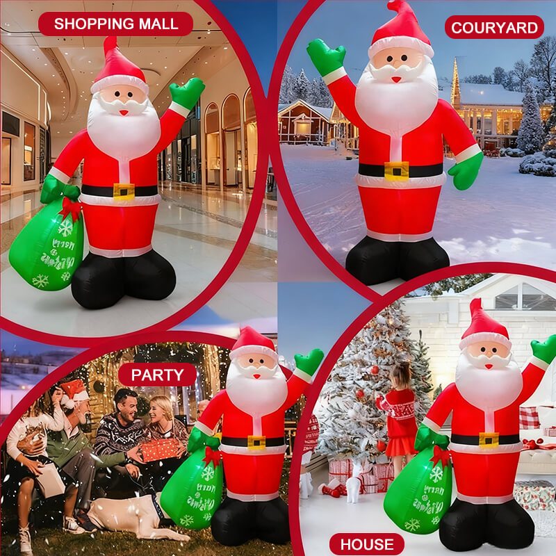 11.8ft Airblown Christmas Inflatable Santa Claus itoolmax