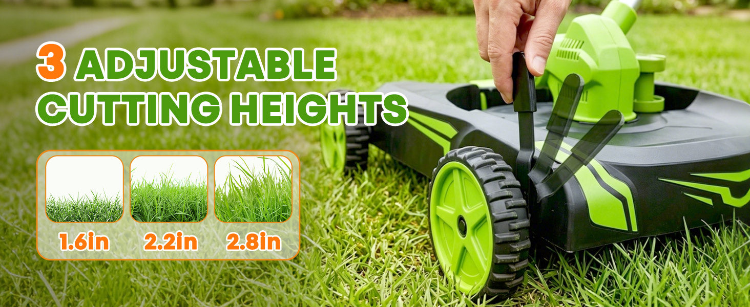 12 inch electric weed wacker with thress adjustable cutting height