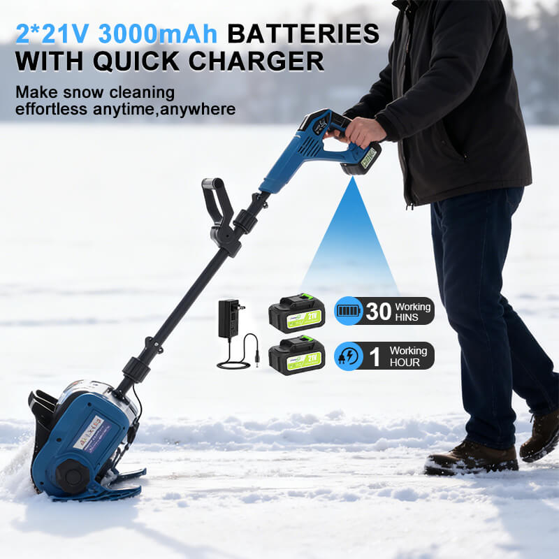 12inches cordless snow shovel blower dual 3000mah batteries itoolmax