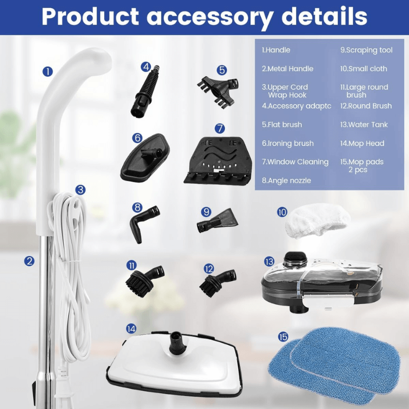 1300w steam mop handheld cleaner package itoolmax