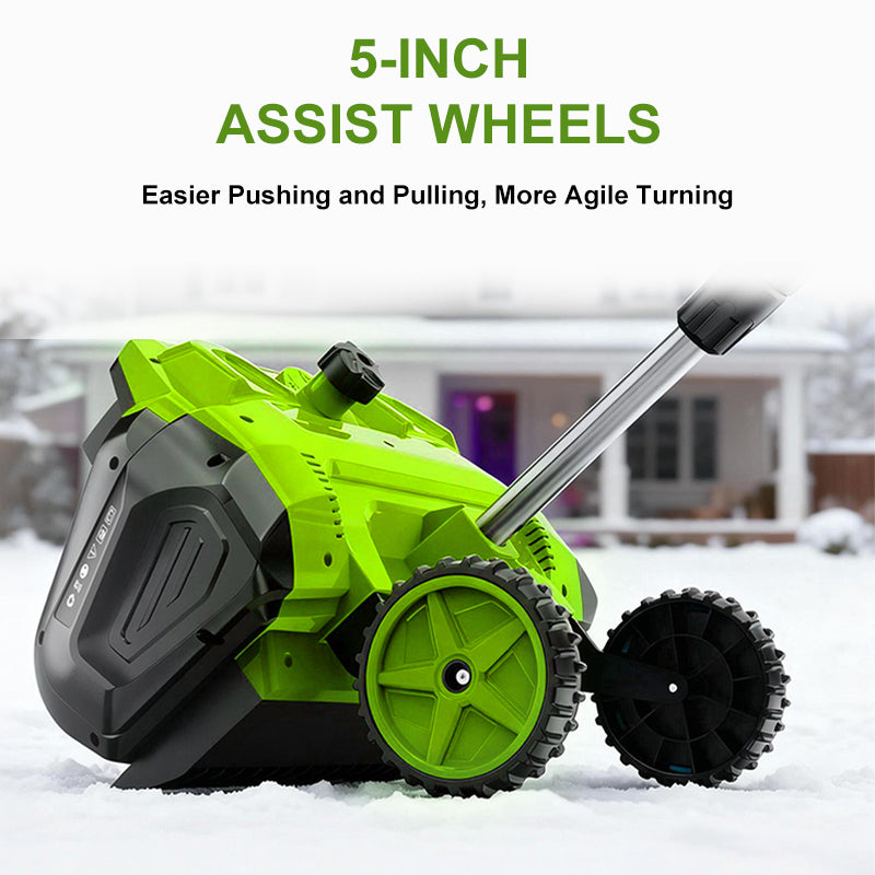 16 inches cordless snow shovel plus 5inch assist wheels itoolmax