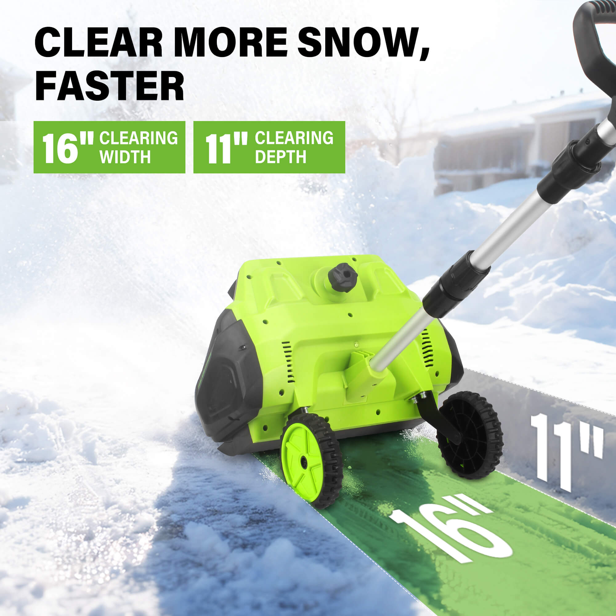 cordless snow shovel plus 16 inches clearing width itoolmax