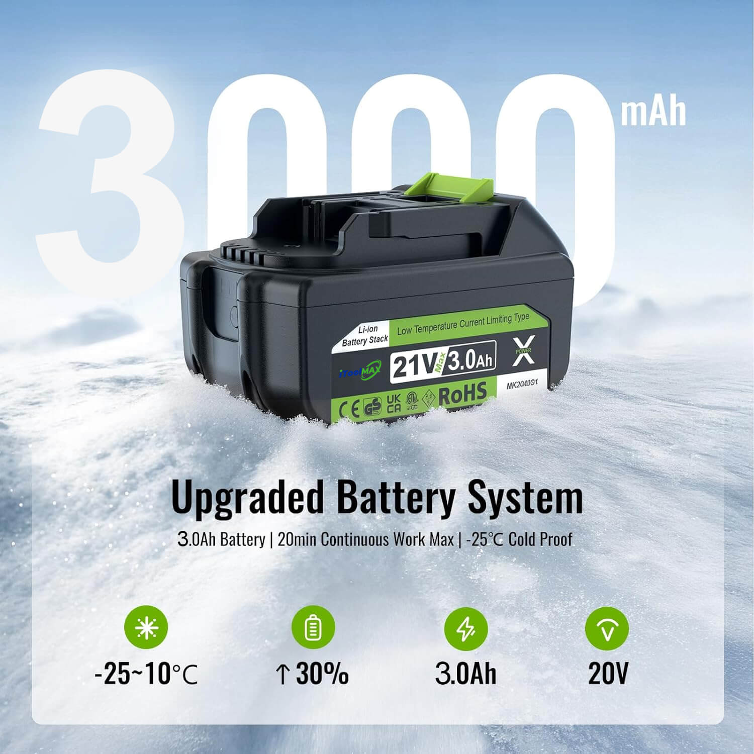 16inch electric snow shovels dual battery itoolmax