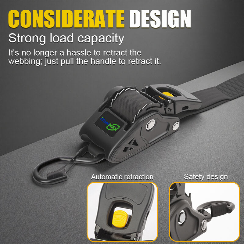 1in 2in auto self retractable ratchet straps design itoolmax