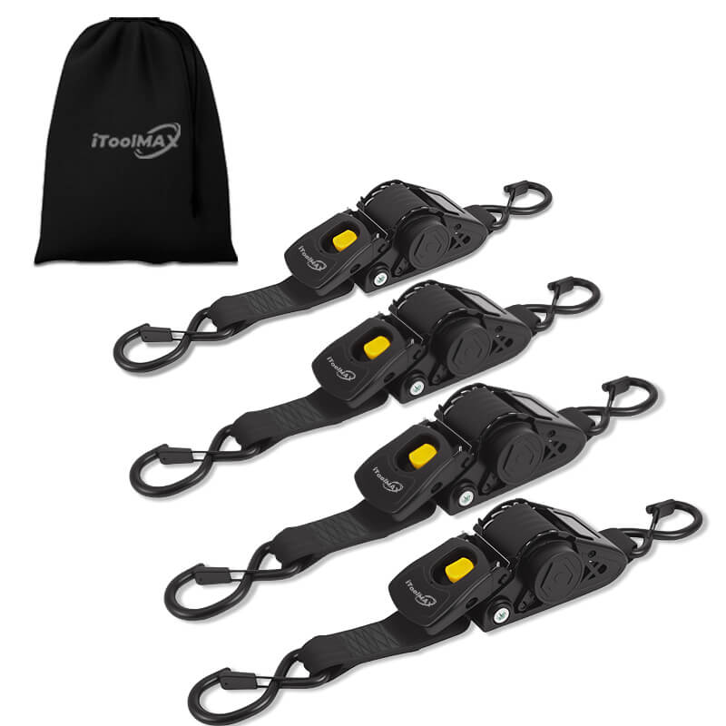 2inch auto self retractable ratchet straps 4pcs itoolmax