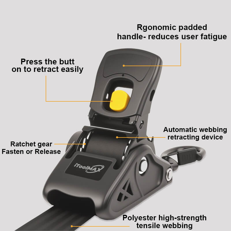 2inch auto self retractable ratchet straps speci itoolmax
