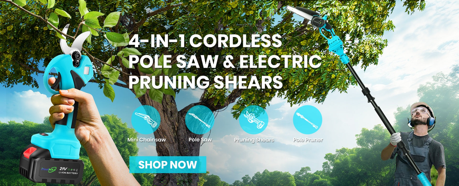 4 in 1 cordless pole saw shears itoolmax official shop