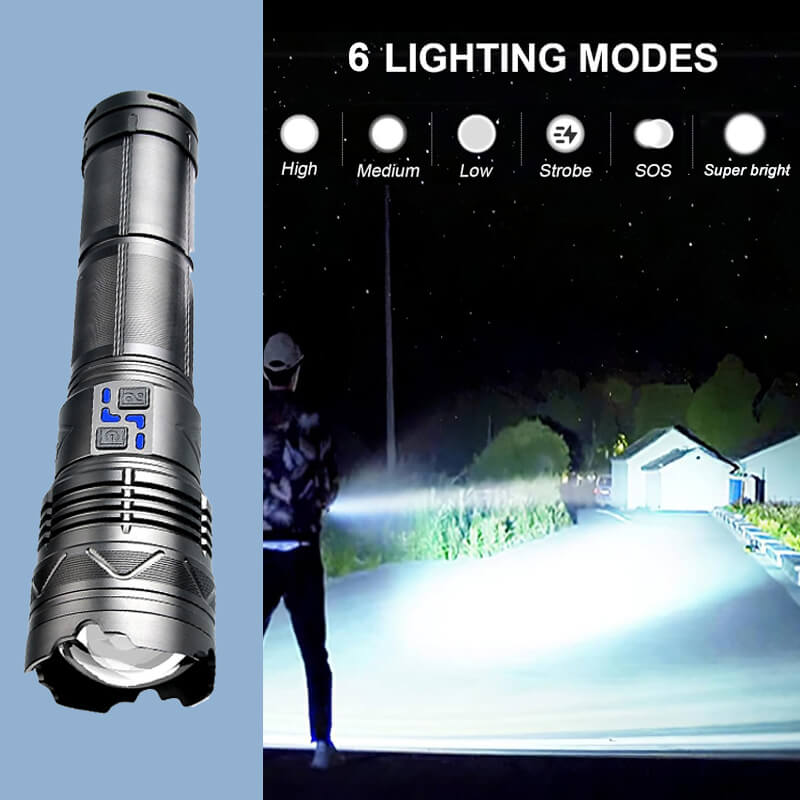 50000lm super bright flashlight 6 llight mode itoolmax