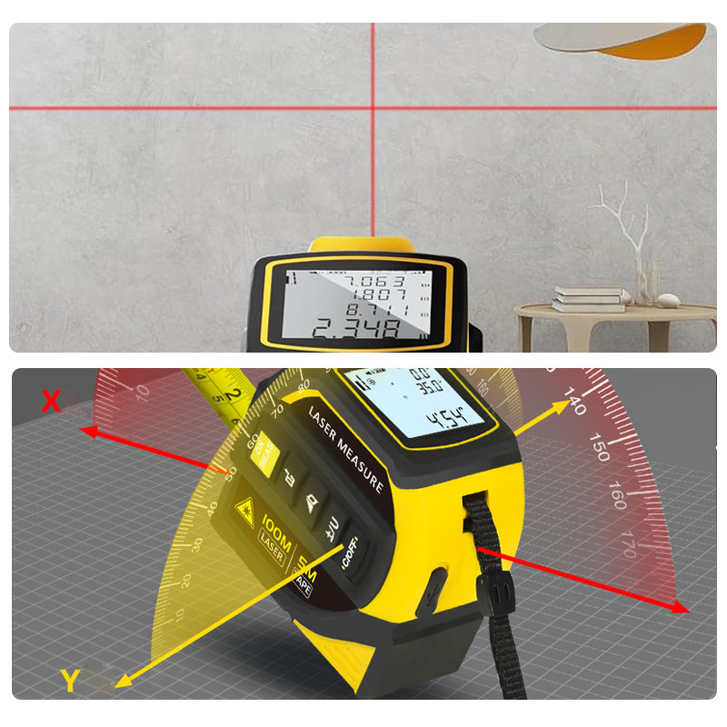 Horizontal and vertical line reference for decoration projects. New upgraded dual-axis digital display electronic angle sensor, dual-axis simultaneous angel measurement. The combination of the two makes the marking more accurate, makes you more quickly and precisely measure, get every detail right.
