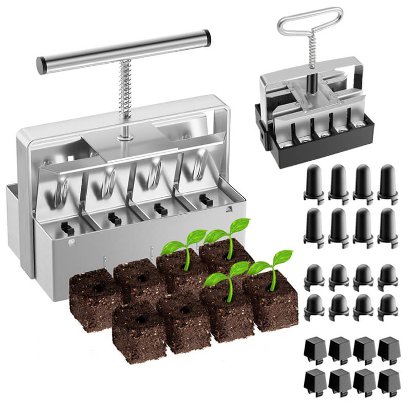 iToolMax Cell Soil Block Maker with 3 Kinds Seed Pins
