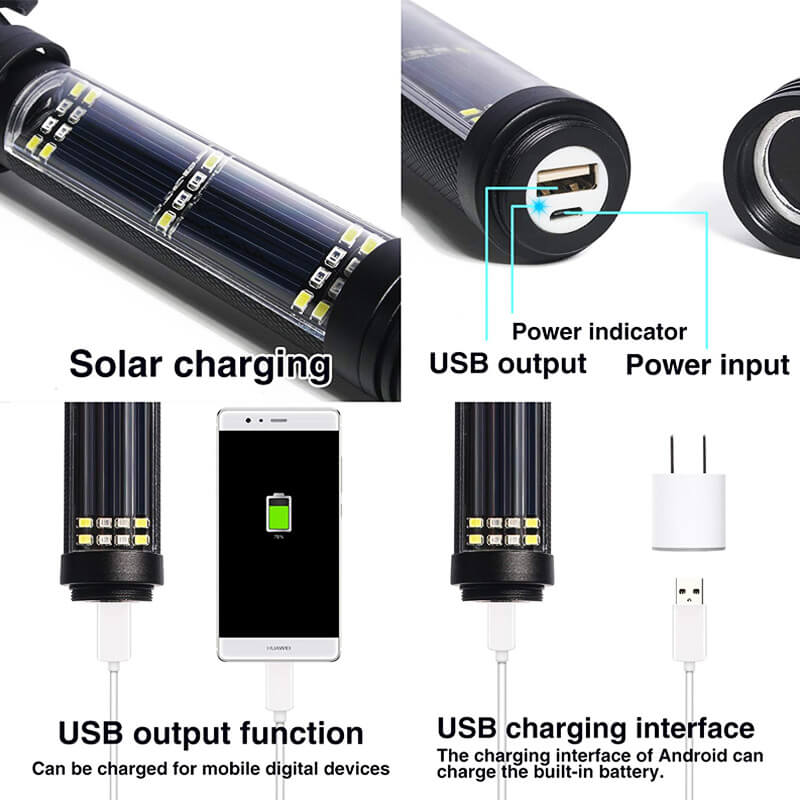 9 in 1 Emergency Solar Power Flashlight - itoolmax