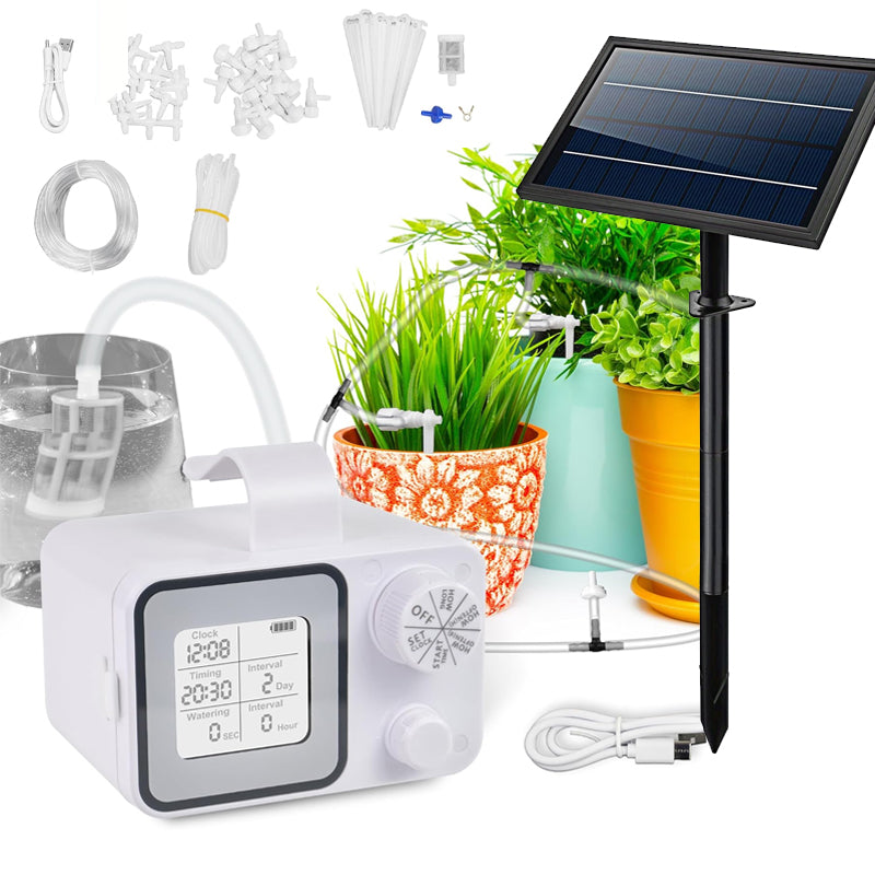 automatic water for potted plants Solar Automatic Watering System – Smart Drip Irrigation Kit for Potted Plants, Gardens & Greenhouses