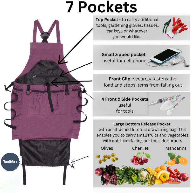 gardening apron with 7 pockets