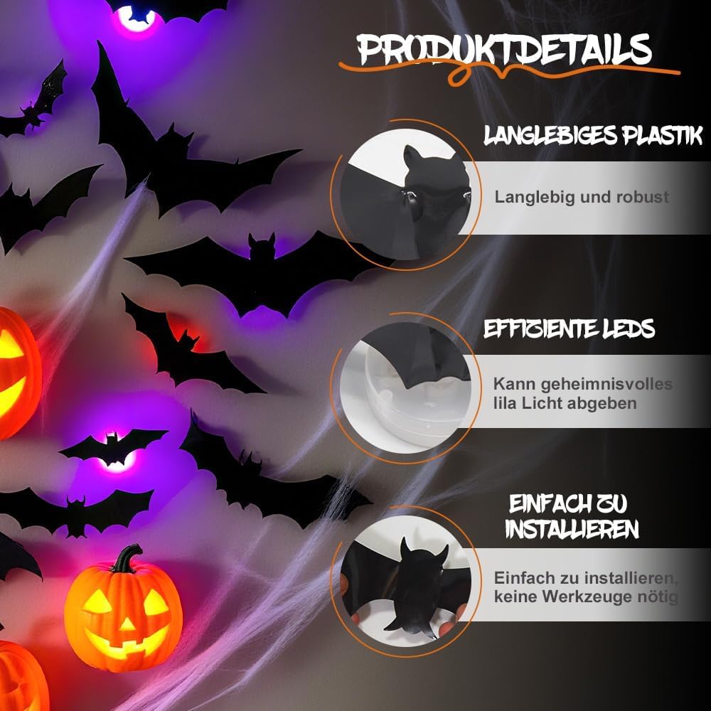 halloween 3d lighted bats details itoolmax