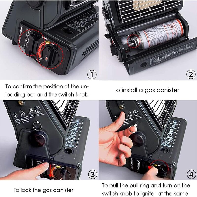 iToolMax 2 in1 1300w portable gas heater & stove instructions