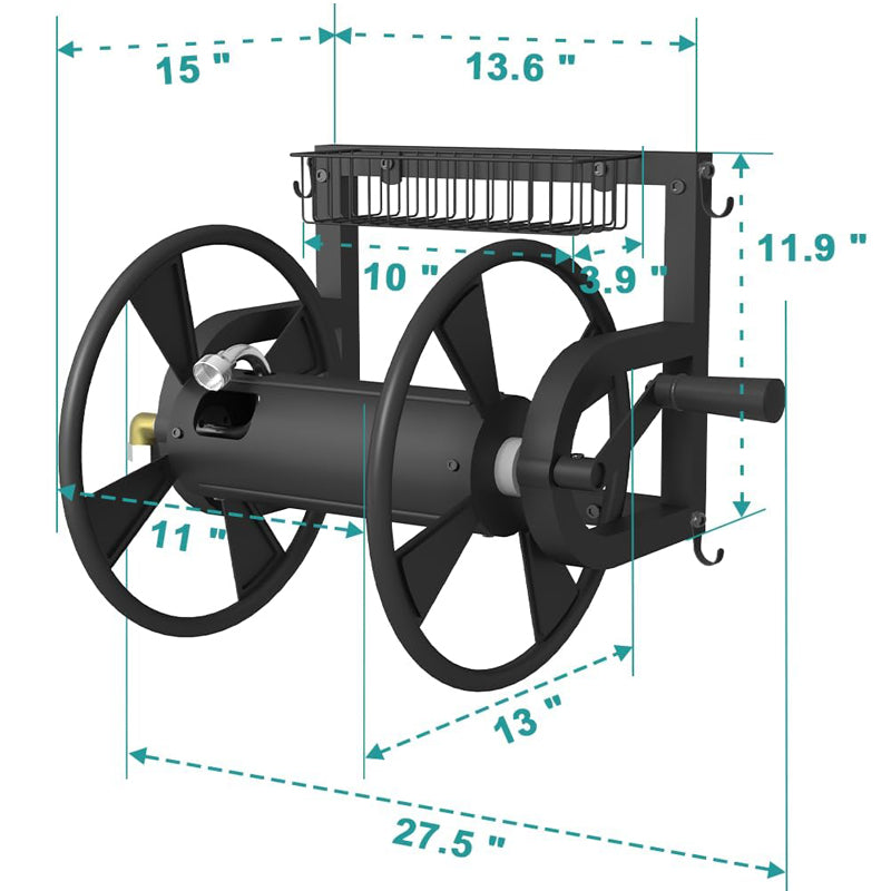 iToolMax Garden Wall Mounted Hose Reel with Hook