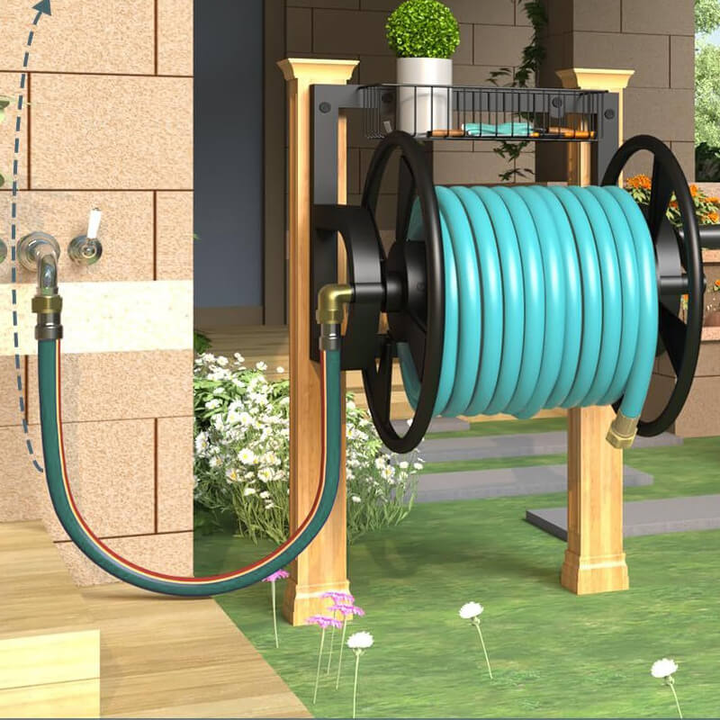 iToolMax Garden Wall Mounted Hose Reel with Hook