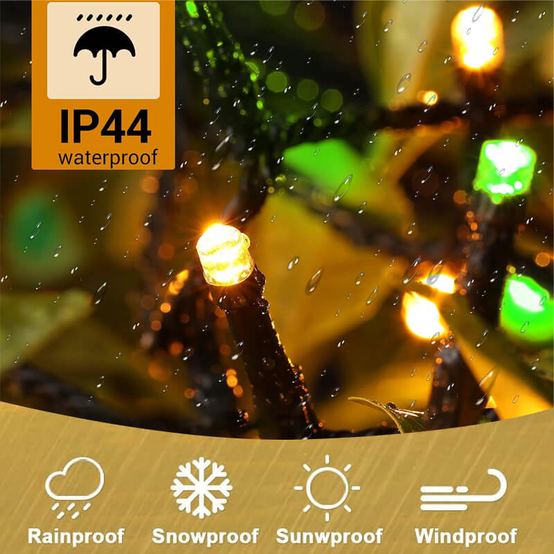 Built with an IP44 waterproof design, making them perfect for all seasons. Whether it’s a drizzle, heavy rain, or even dust, these lights keep shining brightly, adding a warm glow to your patio, garden, or backyard. Enjoy beauty and peace of mind, no matter the forecast—light up your nights worry-free!
