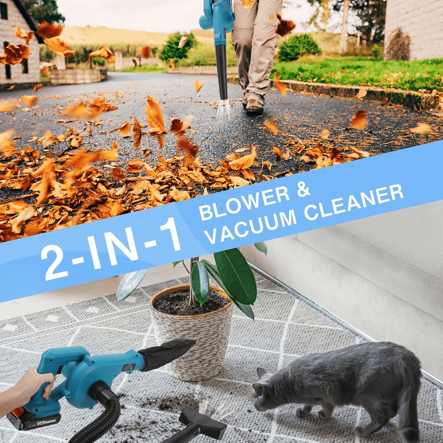 iToolMax 2 in 1 Cordless Leaf Blower & Vacuum