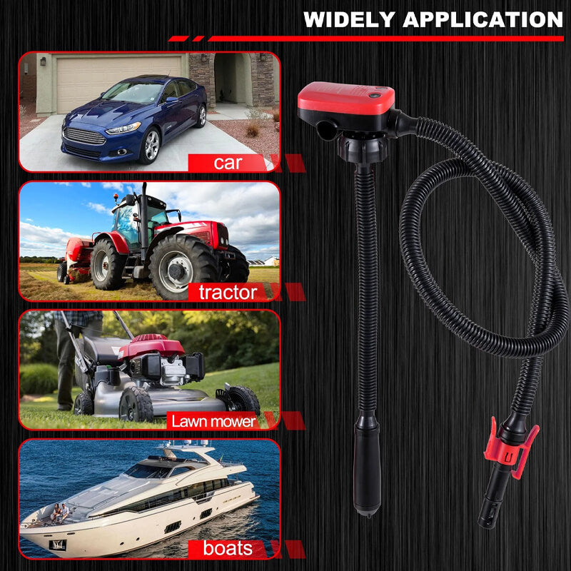 Versatile for use with a variety of vehicles such as cars, motorcycles, boats, tractors, lawn mowers, ATVs and more. Suitable for use in farms, construction sites, auto repair shops, and marine applications.