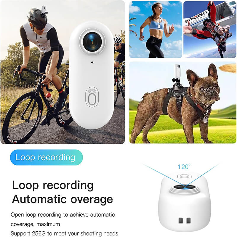 Delivers a broader scene, clearer perspective. Plus, the camera supports recording while charging: 1. 150 minutes of video in 1080P mode.2. 120 minutes in 2K mode.3. 90 minutes in 4K mode.