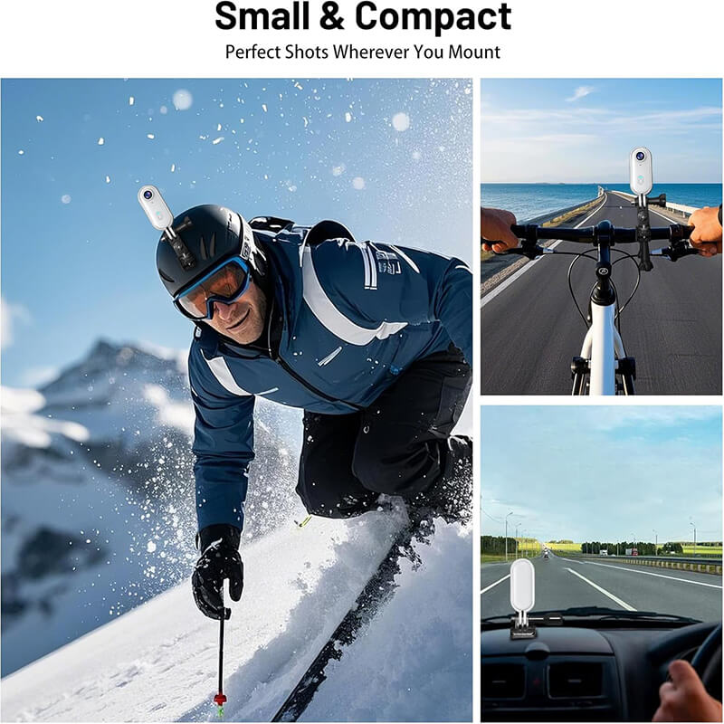 iToolMax 4K thumb action camera, weighing just 35.7g/1.25 oz, smaller than your thumb, lightweight and super portable, easily capture the wonderful moments of life, record stunning video and photo. And can clip it on your helmet, bike, pocket, thoroughly hassle-free. Perfect for travel, sports, vlogs, and everyday moments.