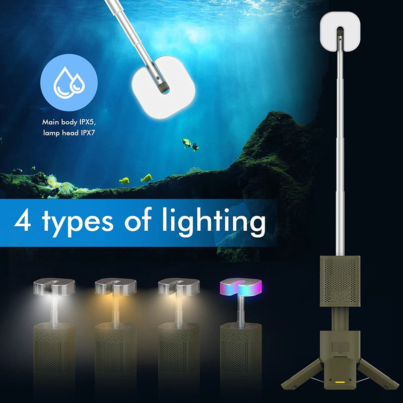 White light, warm white light, warm light and RGB ambient light, as well as stepless adjustable brightness up to 800 lumens, 1800k-6500k, creating a romantic and comfortable atmosphere for any environment at any time. The top light head can be rotated 180° to meet multi-angle lighting needs.