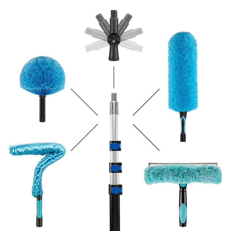 itoolmax 11.8ft 4 in 1 high reach duster kit brushes joint