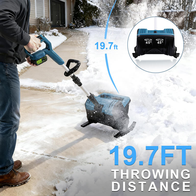 itoolmax 12 inch cordless snow shovel 19.7ft throwing distance new mode