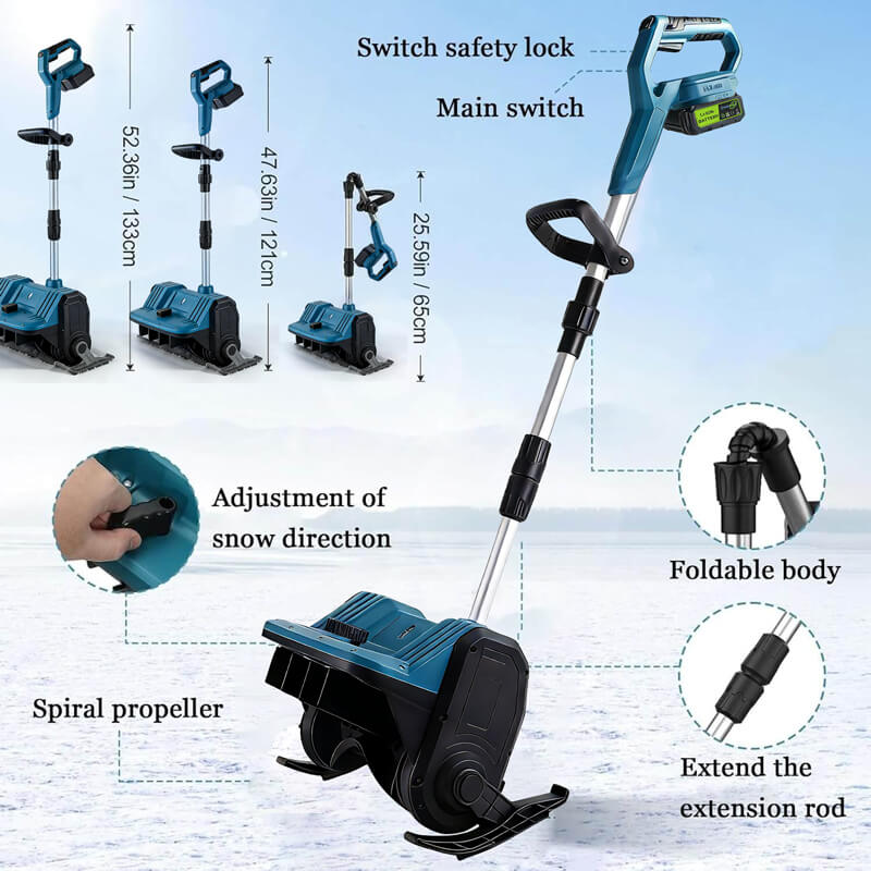 itoolmax 12 inch cordless snow shovel adjustable hight new mode