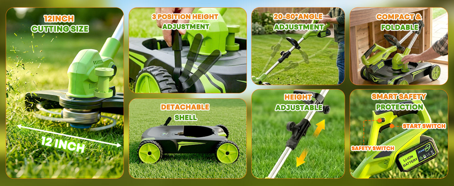 itoolmax 12 inch electric weed wacker details