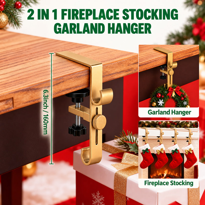 itoolmax 2 in 1 adjustable christmas garland stocking hanger