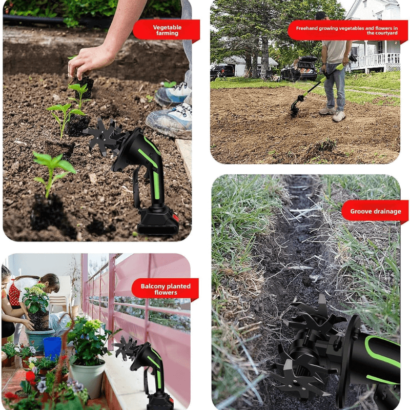 itoolmax 24V cordless tiller cultivator application