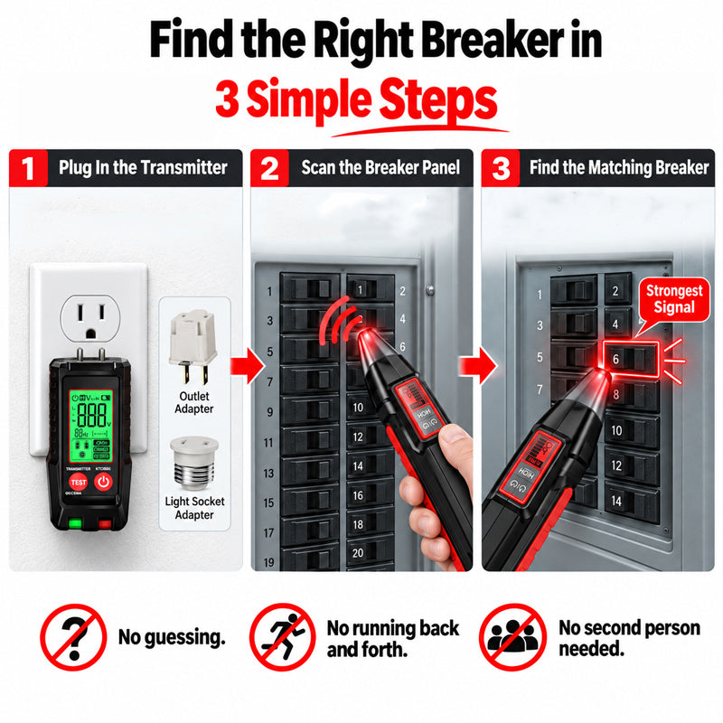 itoolmax 3 in 1 circuit breaker finder how it works