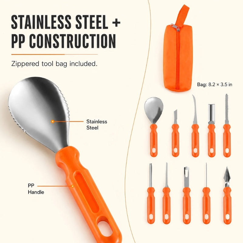 itoolmax 36pcs pumpkin carving kit stainless steel easy to clean