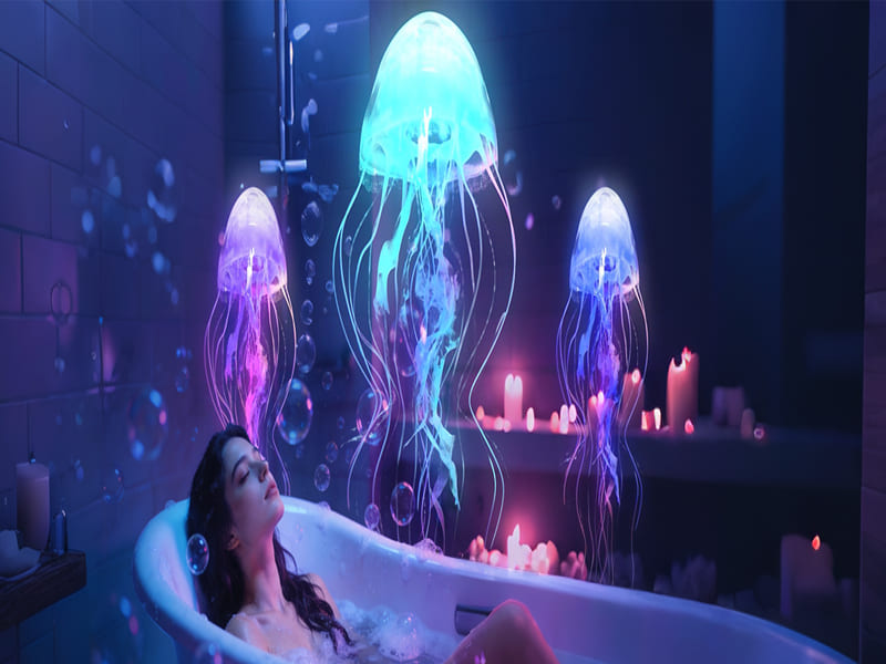 itoolmax 3d galaxy projector with 90 scenes 200 frames bathroom