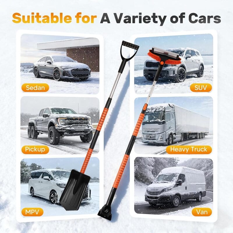 itoolmax 4 in 1 extendable car snow brush various cars