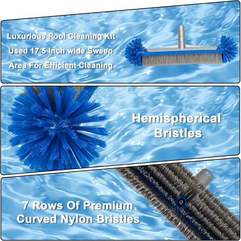 itoolmax 4 in 1 pool cleaning kit 17 in brush