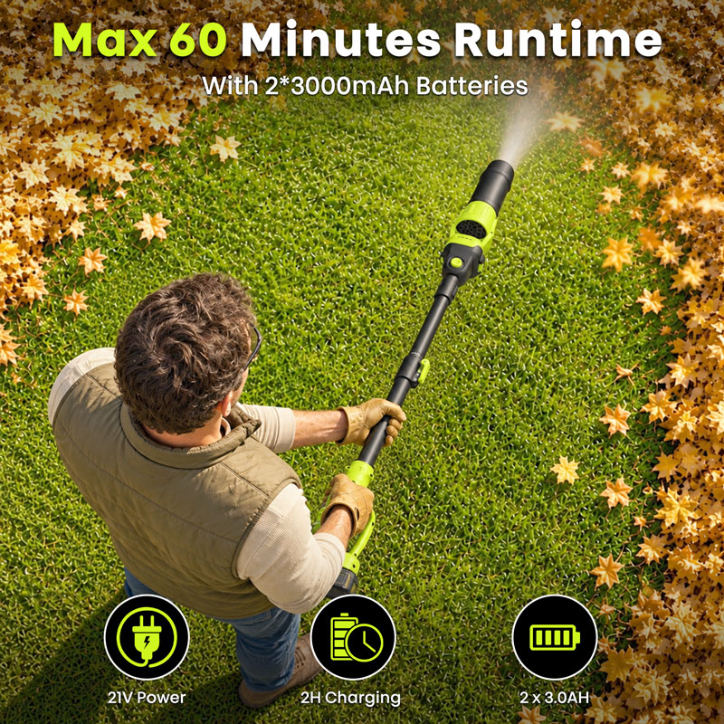 itoolmax 7.8ft roof leaf blower with pole long runtime