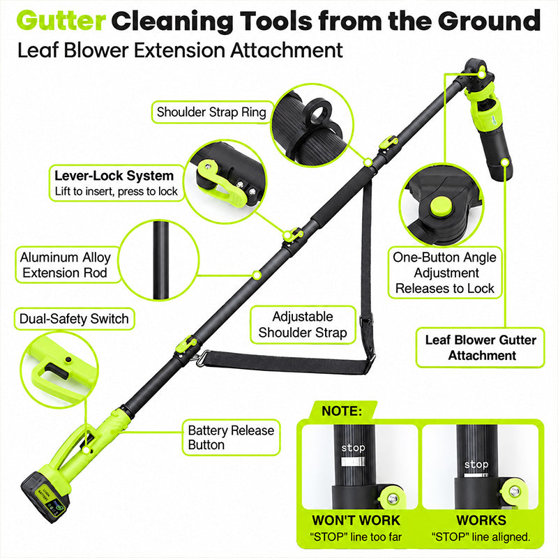 itoolmax 7.8ft roof leaf blower with pole more details