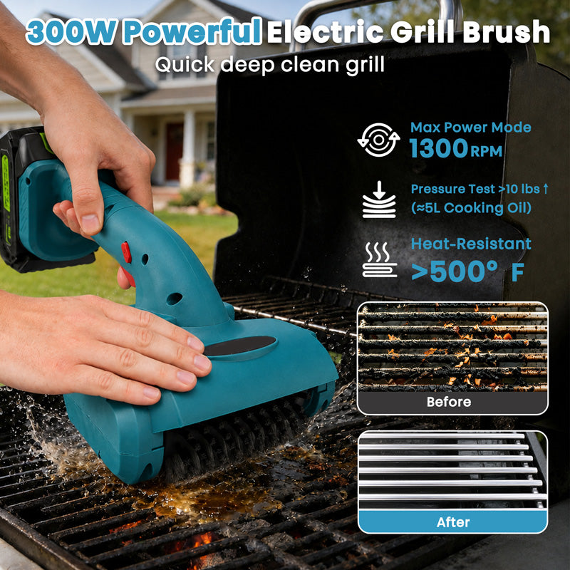 itoolmax cordless electric grill brush quick clean