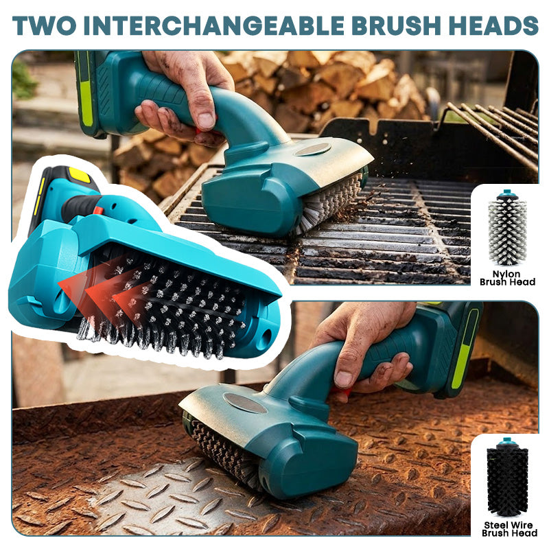 itoolmax cordless rechargeable electric grill brush 2 interchangebale brush