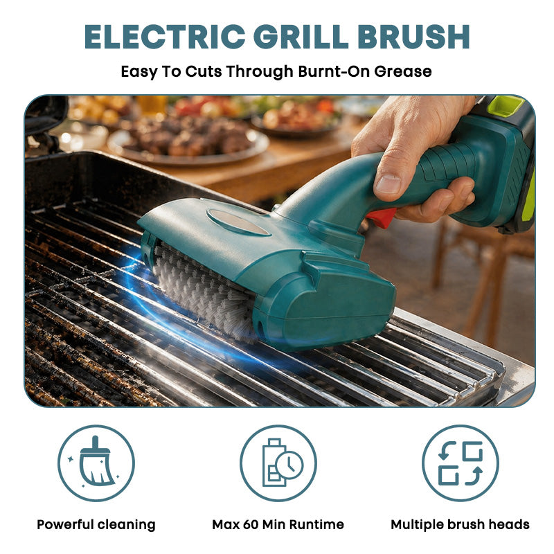itoolmax cordless rechargeable electric grill brush easy to cuts grease