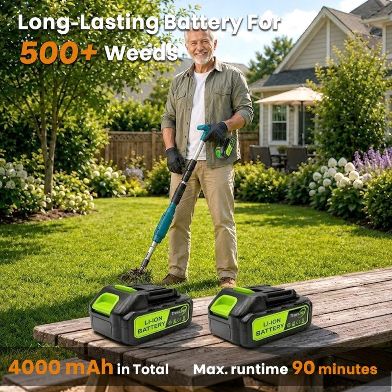 itoolmax cordless stand weed puller with dual battery