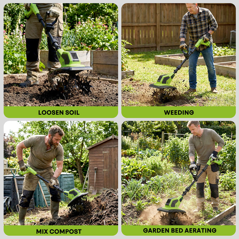 itoolmax cordless tiller cultivator application