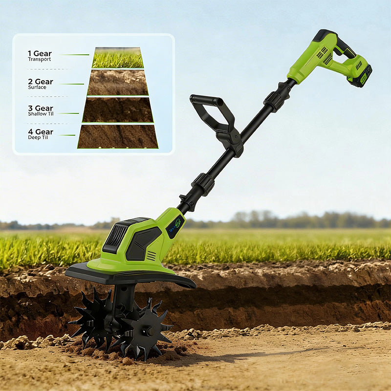itoolmax cordless tiller cultivator cut weed