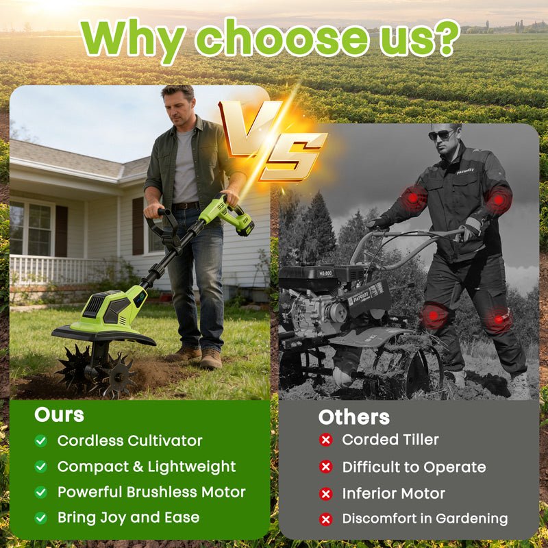 itoolmax cordless tiller cultivator vs other