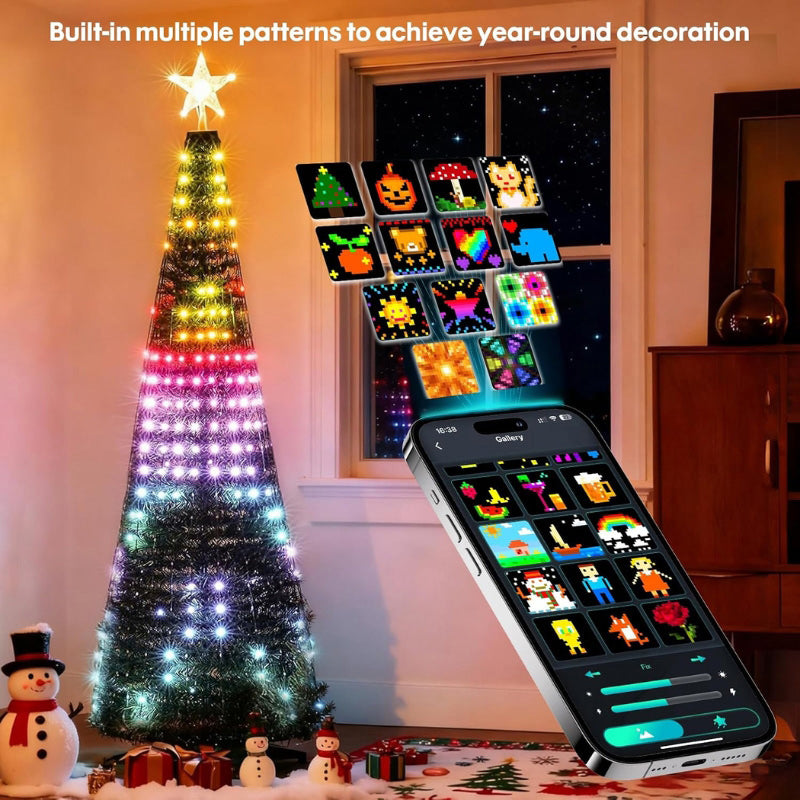 itoolmax diy custom app control christmas tree lights with many patterns