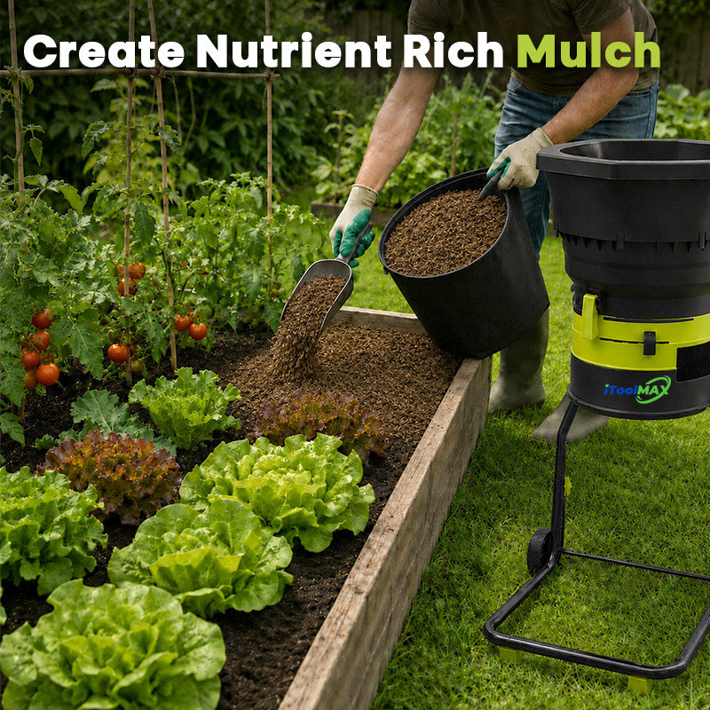 itoolmax electric leaf mulcher with wheels create nutrient mulch