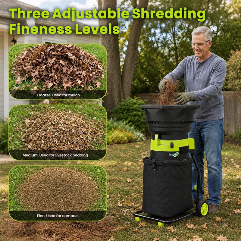 itoolmax electric leaf mulcher with wheels product three shredding modes